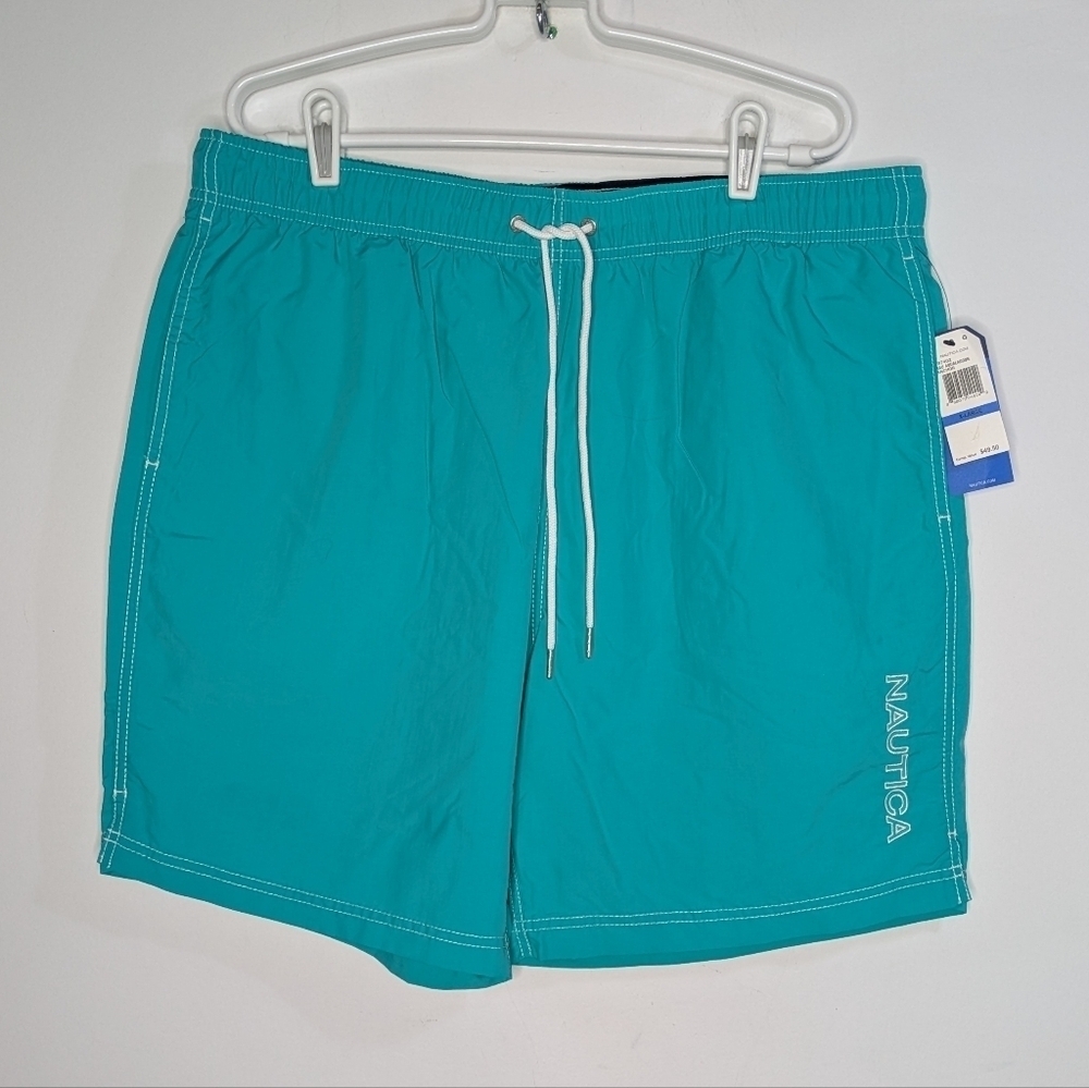 NWT Nautica Blue Swim Trunks Shorts XL